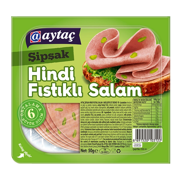 ŞİPŞAK HİNDİ FISTIKLI SALAM 50 GR